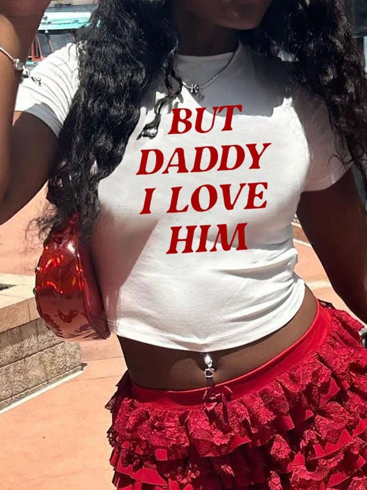 Damen Crop-Top mit auffälligem Schriftzug Echo Archiv