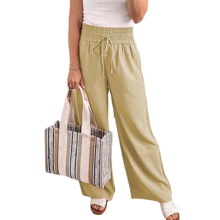 Damen Palazzo‑Hose aus fließendem Viskosemix mit hohem Smockbund und Tunnelzug – Avélisse