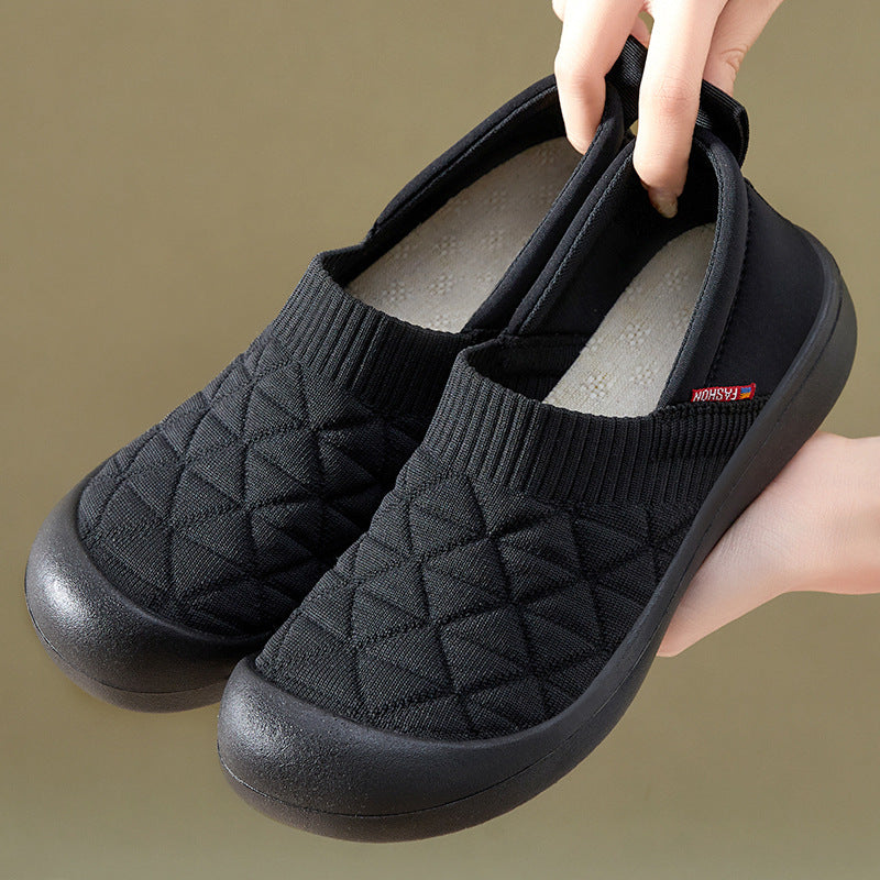 Damen nan atmungsaktiver gestrickter Slip-On Komfort-Halbschuh mit elastischem Schaft und stoßdämpfender EVA-Sohle Echo Archiv