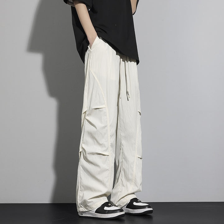 Herren Utility-Cargo-Loungehose mit Tunnelzugbund, Mehrfachtaschen & weitem Bein Echoarchiv
