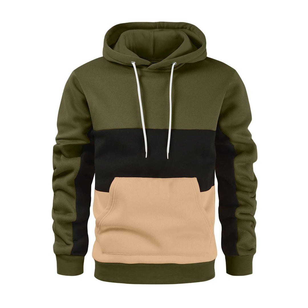 Unisex Kapuzenpullover mit Kordelzug, Kängurutasche und Farbblockdesign aus weichem Fleece – Auréline