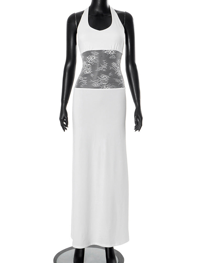 Damen Elegantes Maxikleid mit romantischer Spitzenmitte Echo Archiv