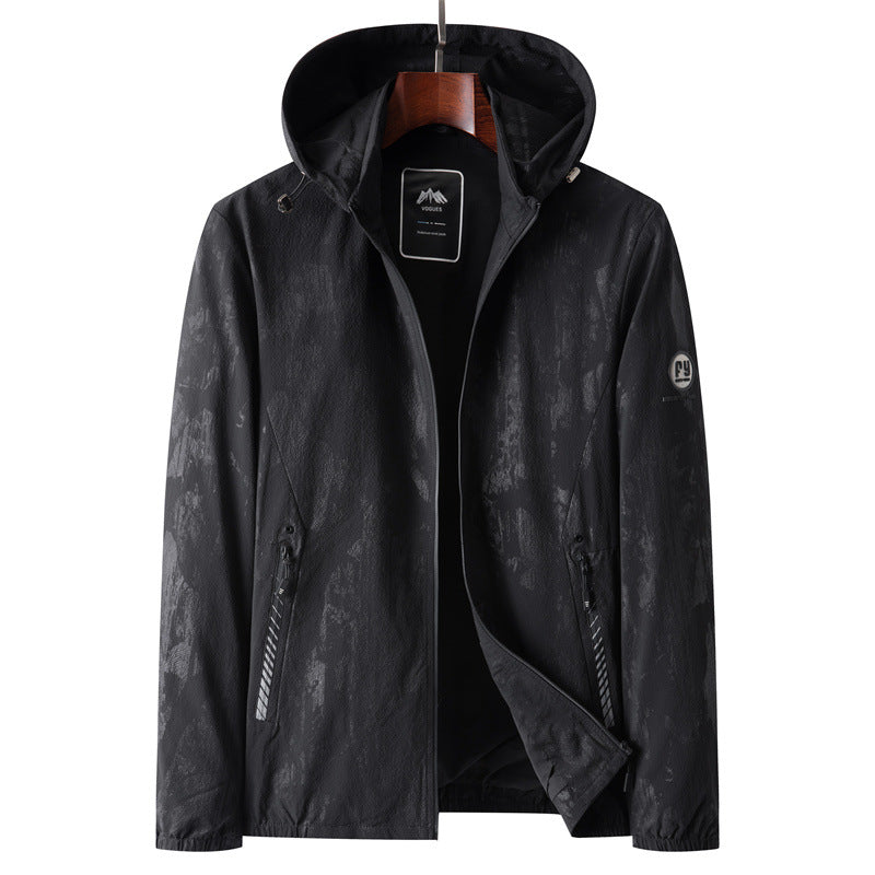Herren Leichte Softshell-Übergangsjacke mit Kapuze, wasserabweisender Beschichtung und reflektierenden Reißverschlusstaschen Echo Archiv
