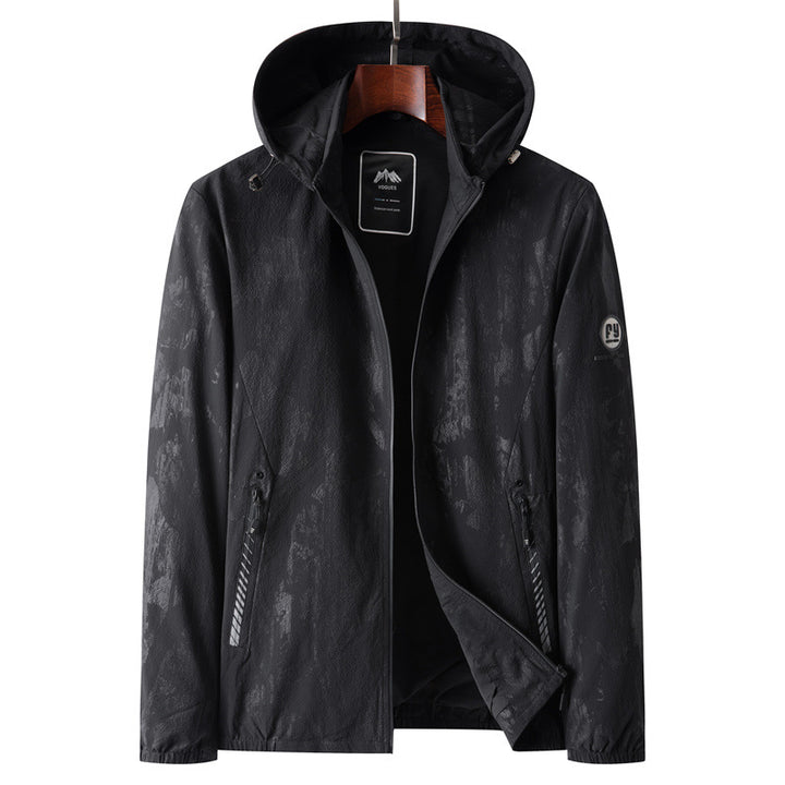Herren Leichte Softshell-Übergangsjacke mit Kapuze, wasserabweisender Beschichtung und reflektierenden Reißverschlusstaschen Echo Archiv