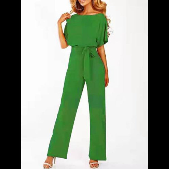 Damen elegantes Set bestehend aus fließender Bluse und weit geschnittenen Hosen Echoarchiv