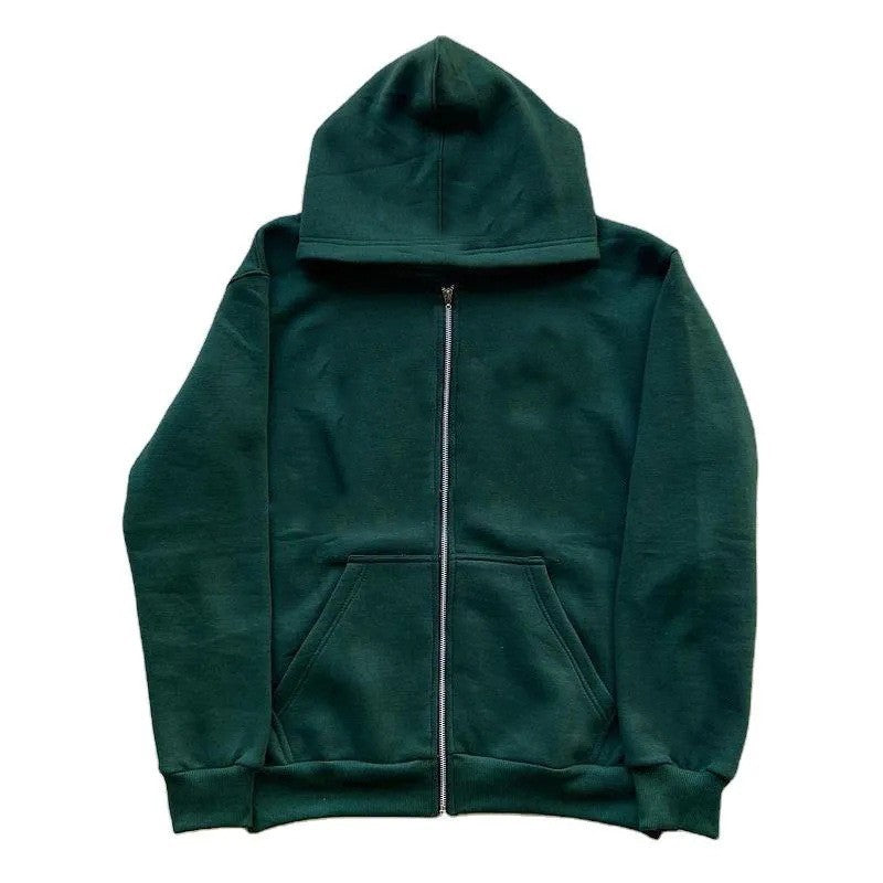 Unisex nan lässige Kapuzenjacke mit robustem Metall-Reißverschluss doppellagiger Kapuze und tiefen Känguru-Eingrifftaschen Echo Archiv