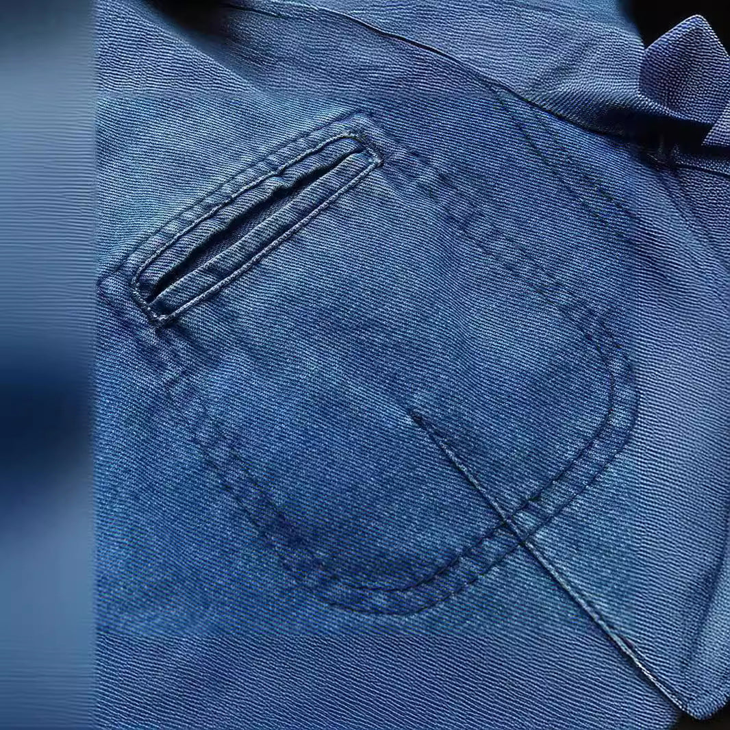 Herren Jeans-Sakko im lockeren Schnitt mit Reverskragen und aufgesetzten Taschen – Tianoro