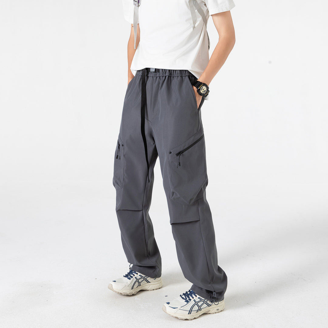 Herren Weite Utility‑Cargohose mit elastischem Bund, Reißverschluss‑Taschen und verstellbarem Saum Echo Archiv