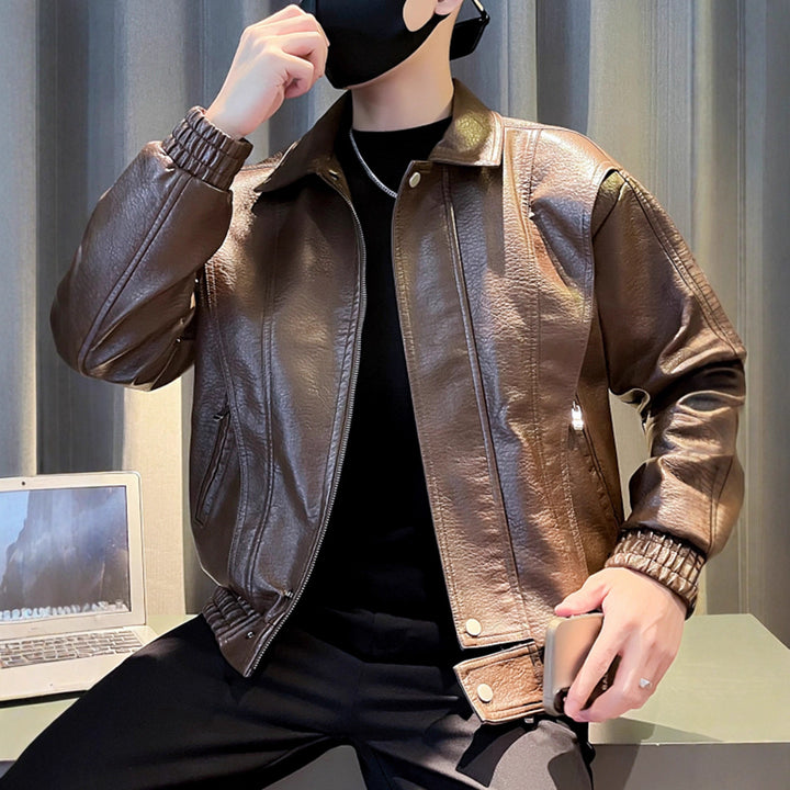 Herren Modische Kunstlederjacke Echoarchiv 1788342540
