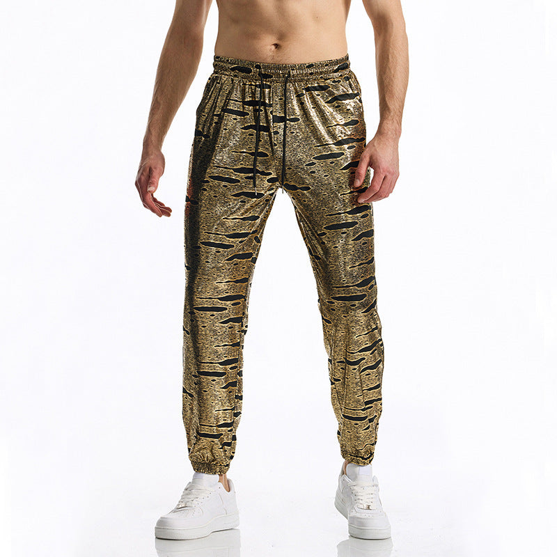 Herren elegante Jogginghose mit glänzendem Metallic-Muster Echoarchiv