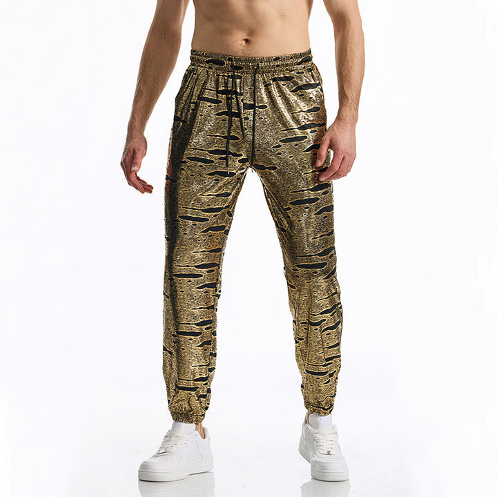 Herren elegante Jogginghose mit glänzendem Metallic-Muster Echoarchiv