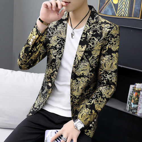 Herren Elegante Smokingerjacke mit luxuriösem Muster Echoarchiv