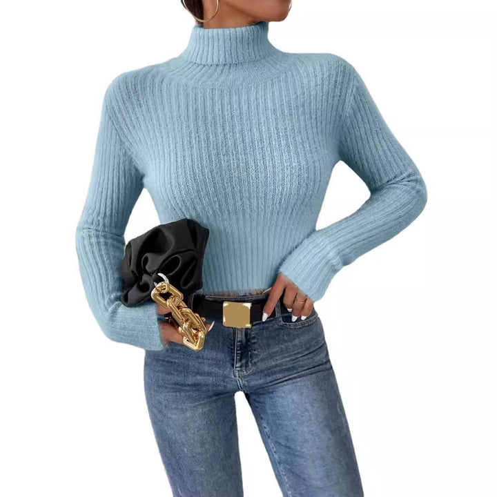 Damen Kurzer Rippstrick-Rollkragenpullover mit flauschiger Mohair‑Optik Echo Archiv
