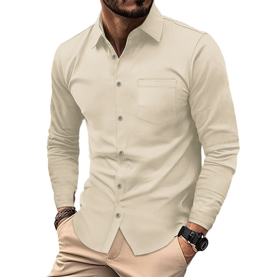 Herren elegantes Langarmhemd mit stilvollem Karomuster Echoarchiv