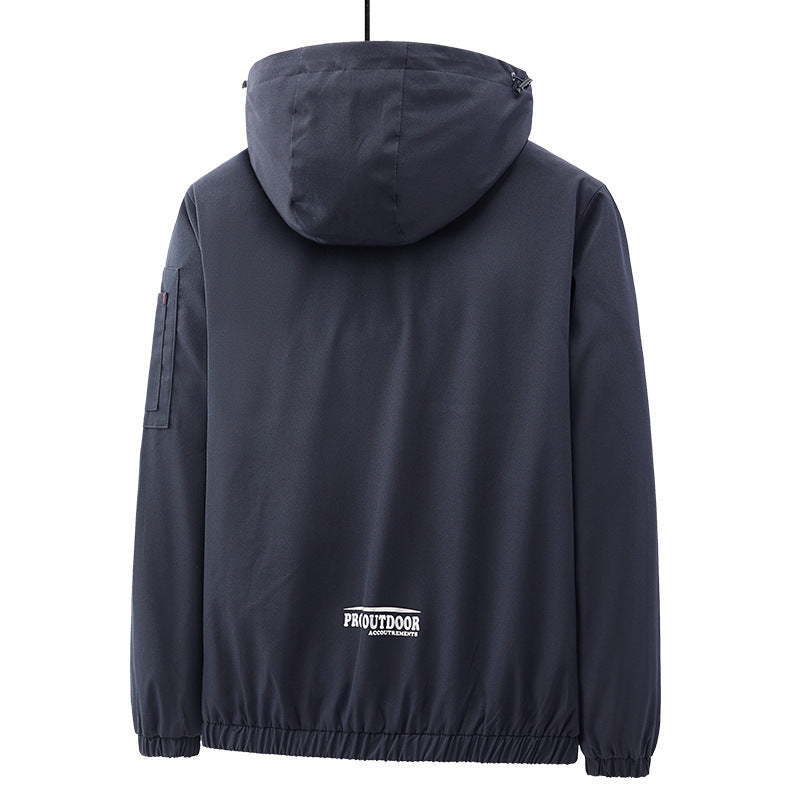 Herren Leichte Softshell-Kapuzenjacke mit wasserabweisender Membran und Ärmeltasche – Taviero
