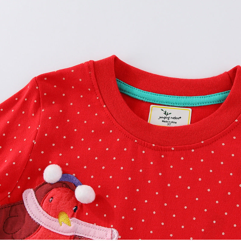 Mädchen Langarmkleid mit bunten Tierapplikationen Echo Archiv