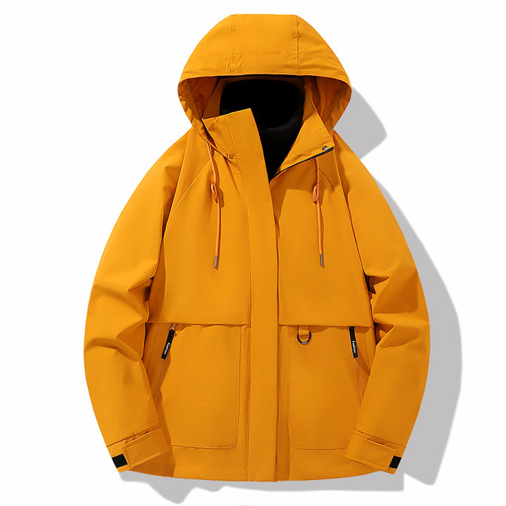 Herren Funktionsjacke mit verstellbarer Kapuze und wasserdichtem Material Echoarchiv