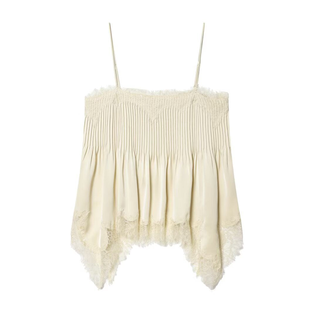 Damen Spitzen-Camisole mit elastischem Detail und fließendem Schnitt Echo Archiv