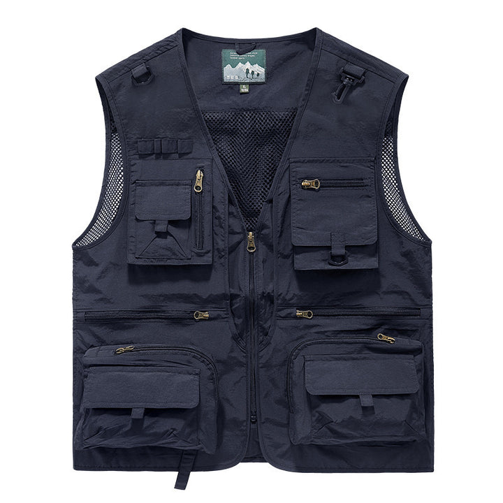 Unisex Multitaschen-Utility-Weste mit Mesh-Einsätzen und Frontreißverschluss Echo Archiv
