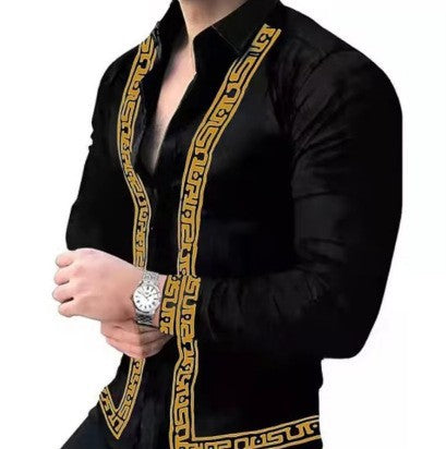 Herren elegante Stickereihemd Echoarchiv