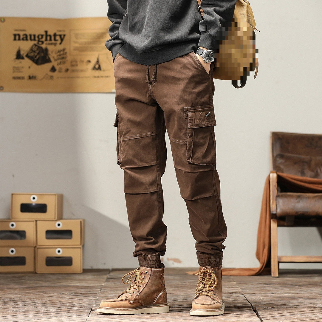 Herren Utility-Cargo-Jogginghose mit Tunnelzug, Multifunktionstaschen und elastischen Bündchen Echoarchiv