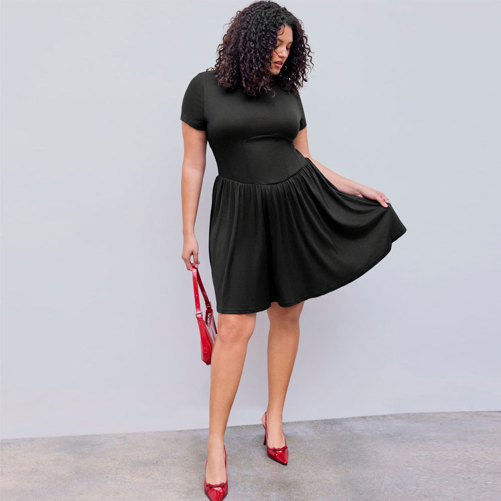 Damen elegantes A-Linien Kleid mit schwingendem Rock und modischem Schnitt Echo Archiv
