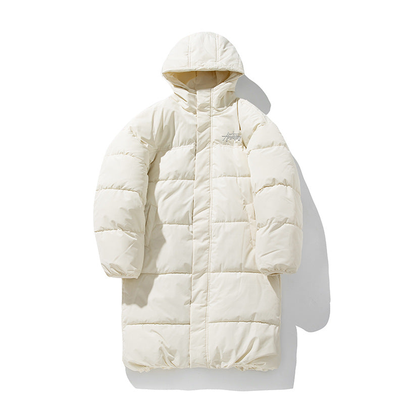 Unisex Langer Boxy‑Steppmantel mit Kapuze, Thermoisolierung und verstellbarem Saum Echo Archiv