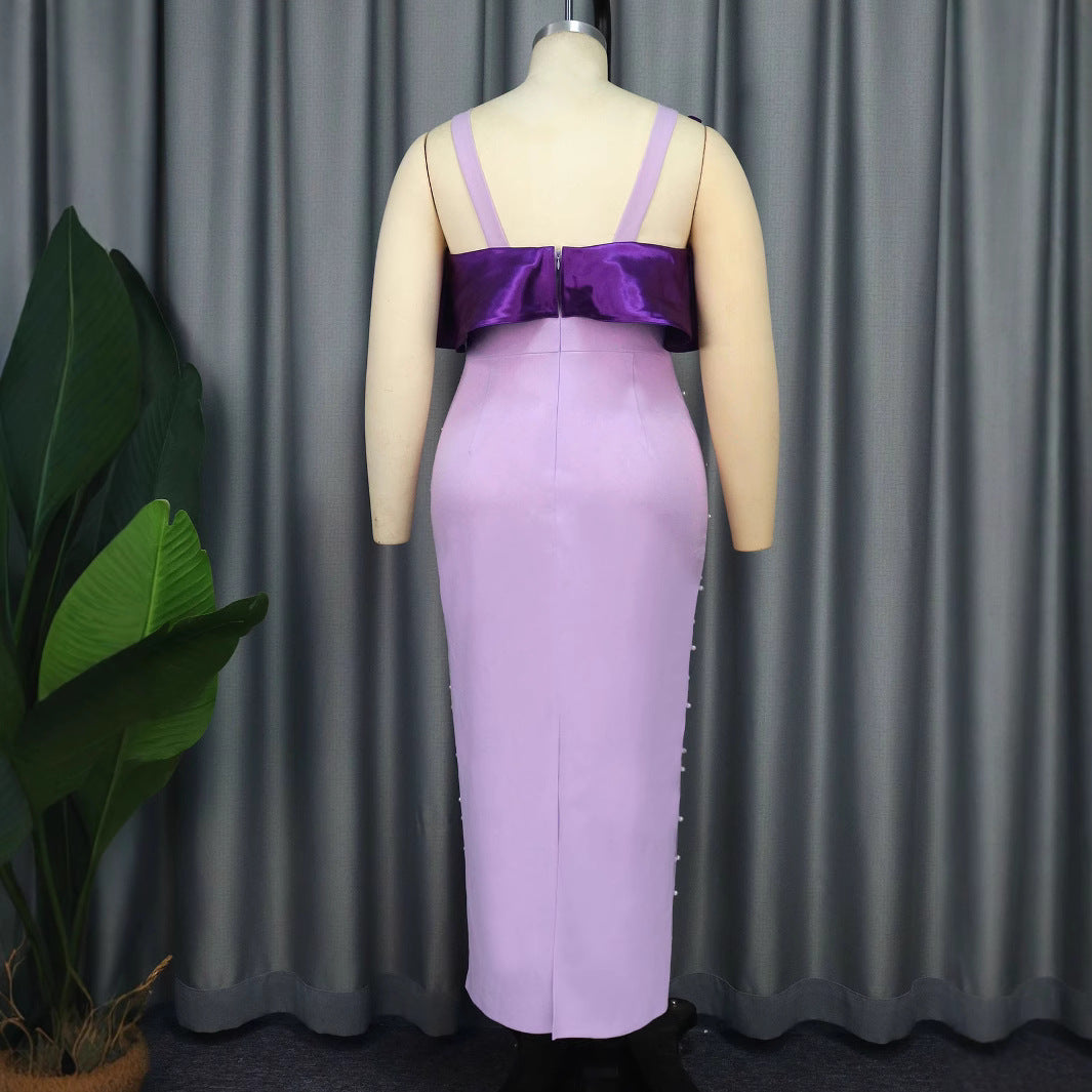 Damen Elegantes Körperbetontes Kleid mit Puffärmeln und Perlenverzierungen Echo Archiv