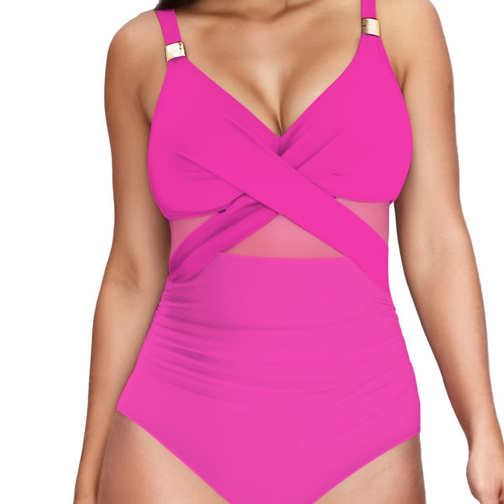 Damen Eleganter Einteiler mit transparenter Einsätzen Echo Archiv