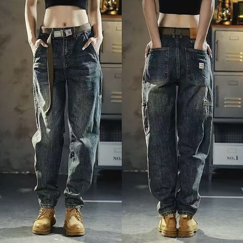 Damen Weite Denim-Hose mit hohen Taschen Echo Archiv