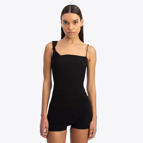 Damen lässiges Trägershirt mit knoten Detail Echo Archiv