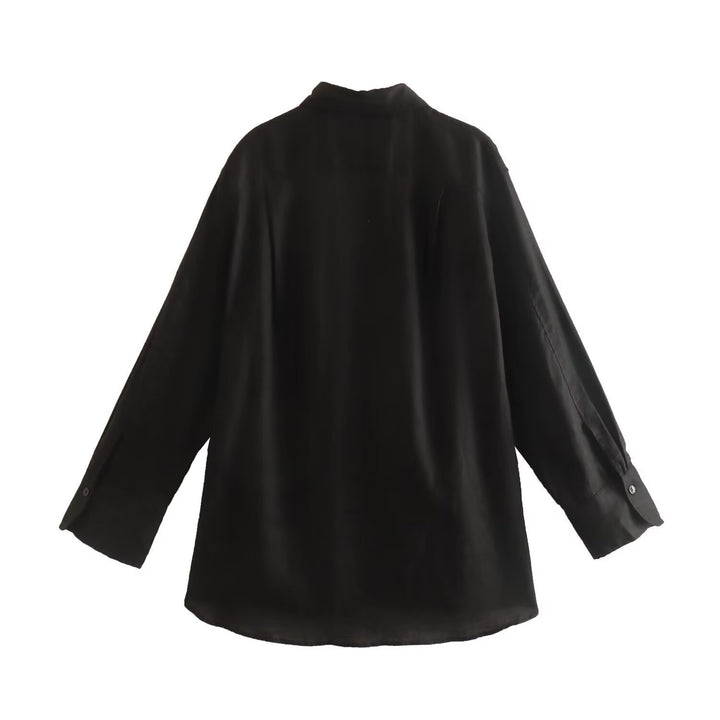 Damen Oversize-Hemdbluse mit verlängertem Rückenteil, kastigem Schnitt und durchgehender Knopfleiste Echo Archiv