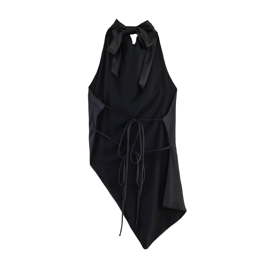 Damen asymmetrisches Satin Kleid Echo Archiv