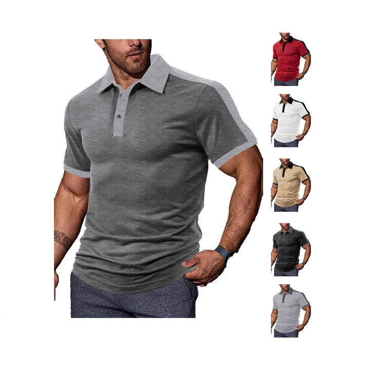 Herren nan figurnahes Kontrast-Poloshirt mit Schulterpasse und Hemdkragen Echo Archiv