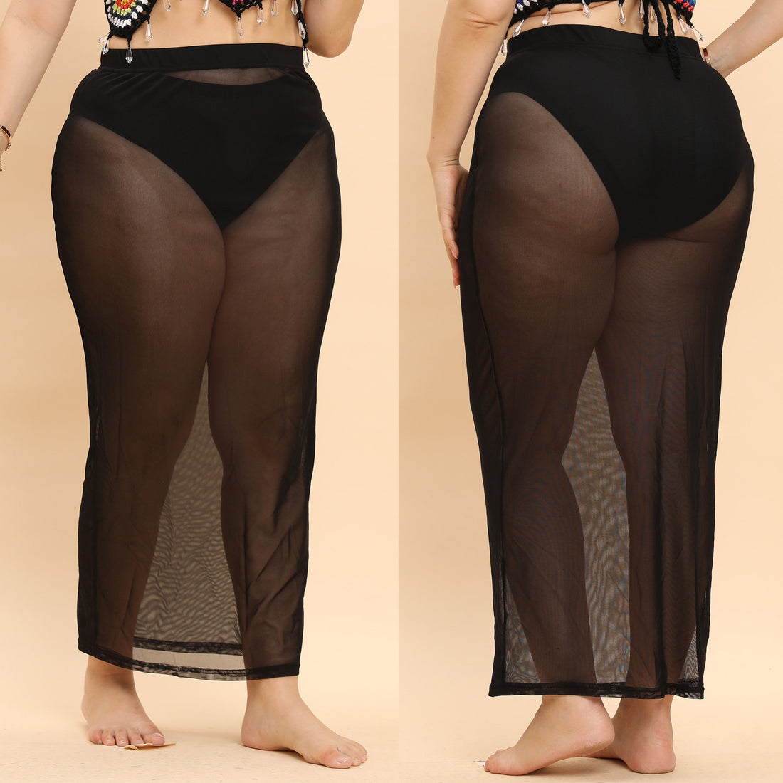 Damen transparente Strandlänge Sarong – Avérine