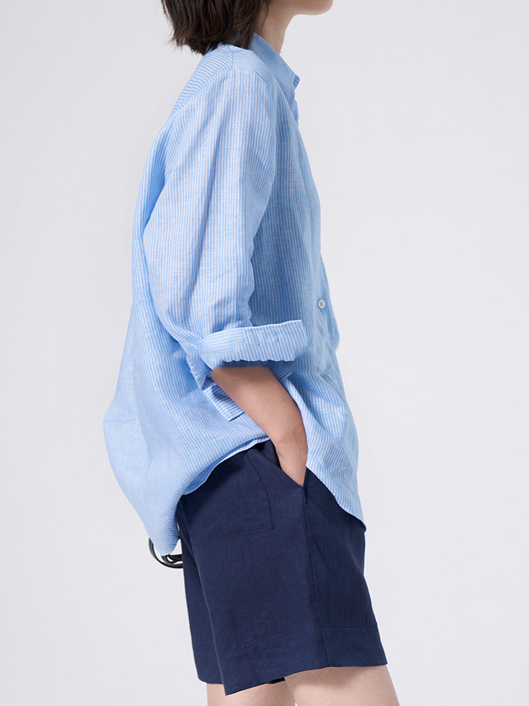 Damen Elegante gestreifte Bluse Echoarchiv