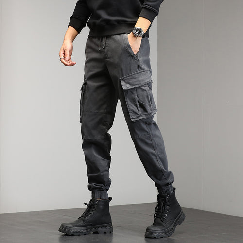 Herren Cargo-Joggerhose mit multifunktionalen Cargotaschen und elastischem Saum – Bravaro