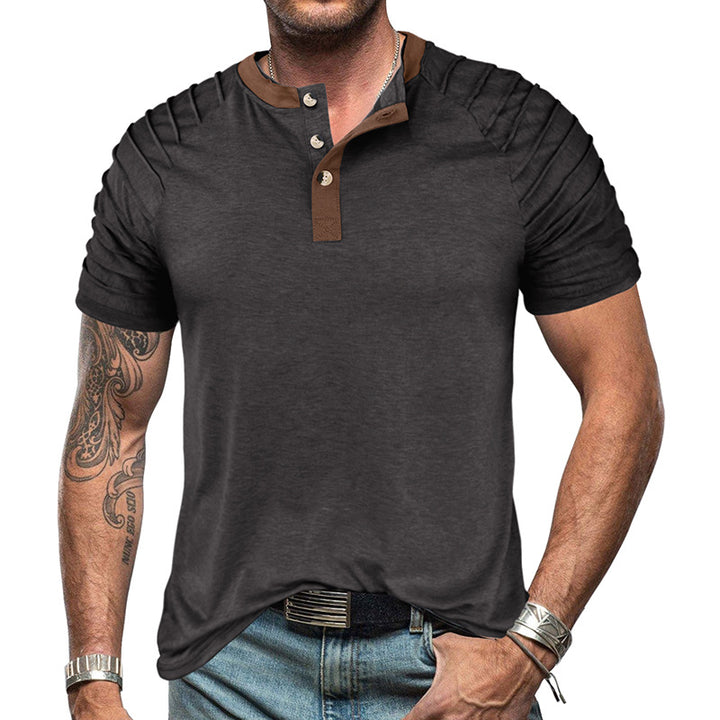 Herren Poloshirt mit gesteppten Ärmeln und modischen Knopfdetails Echoarchiv