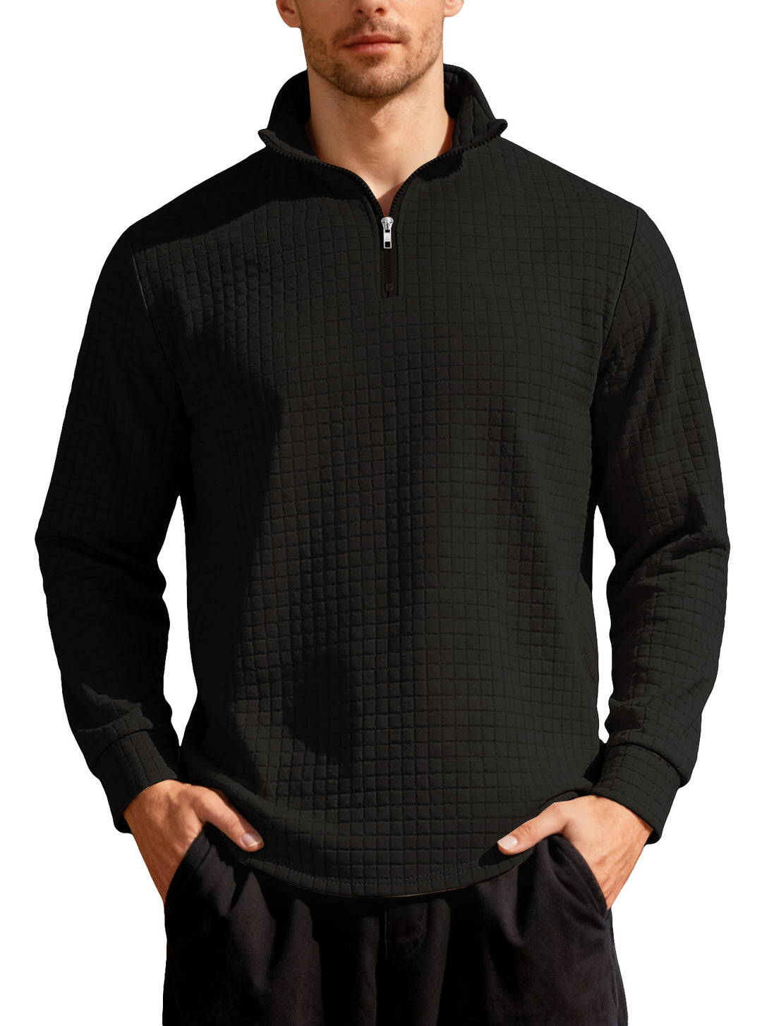 Herren Pullover mit Stehkragen und Reißverschluss Echoarchiv