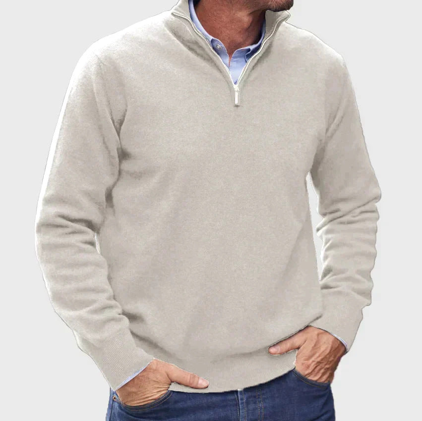 Herren Hochwertiger Strickpullover mit Stehkragen – Norvane