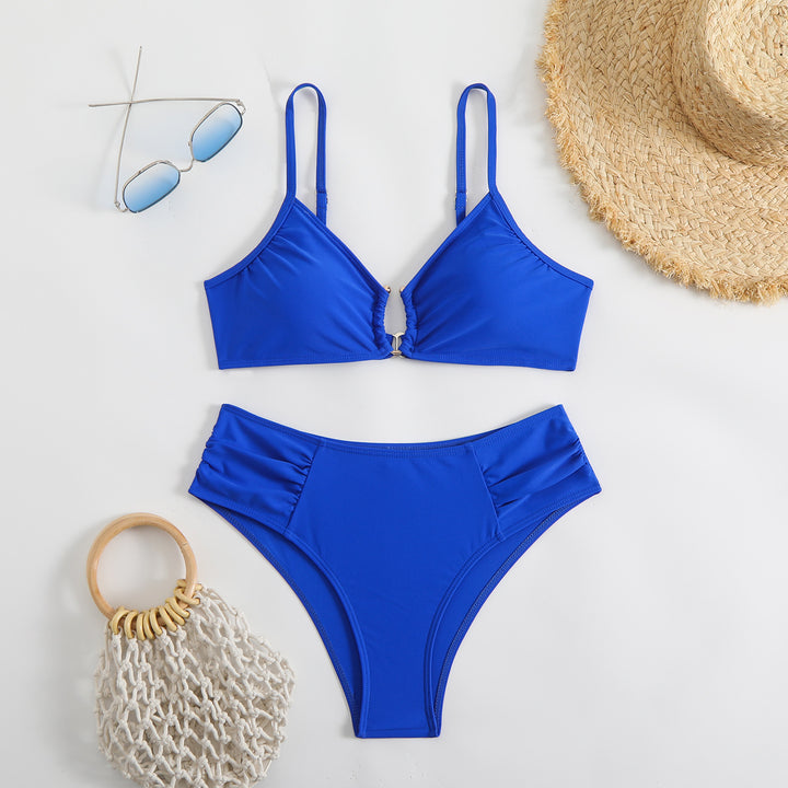 Damen modischer Triangel-Bikini mit seitlichen Raffungen Echo Archiv