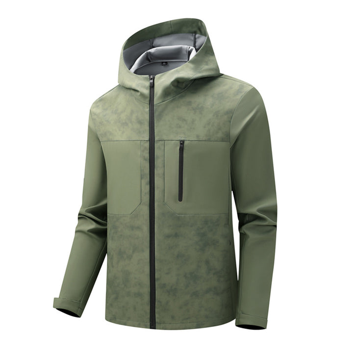 Herren Urbanes Softshell-Hybrid mit wasserabweisender Beschichtung, Kapuze und Brust-Reißverschluss Echo Archiv