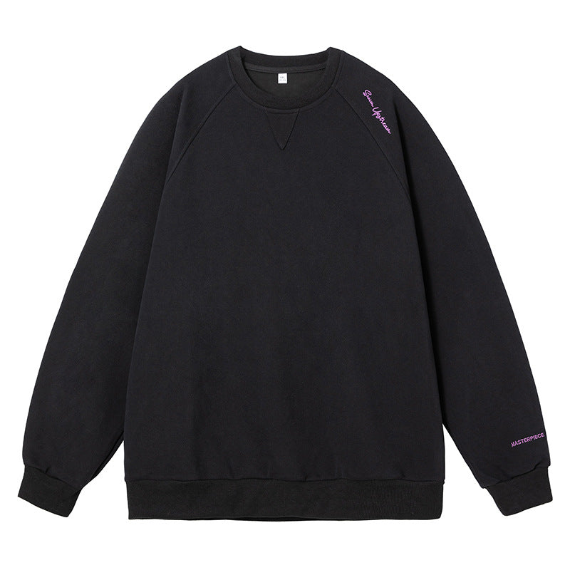 Unisex Boxy-Sweatshirt aus Mélange-French-Terry mit Raglanärmeln und dezenter Script-Stickerei Echo Archiv