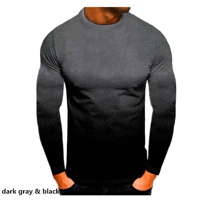 Herren Langarmshirt mit modernem Verlauf und figurbetontem Schnitt Echoarchiv