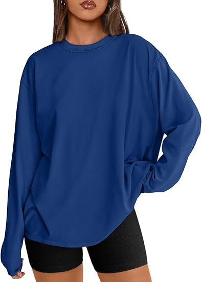 Damen Oversize-Sweatshirt mit Rundhalsausschnitt und verlängertem Saum – Avérine