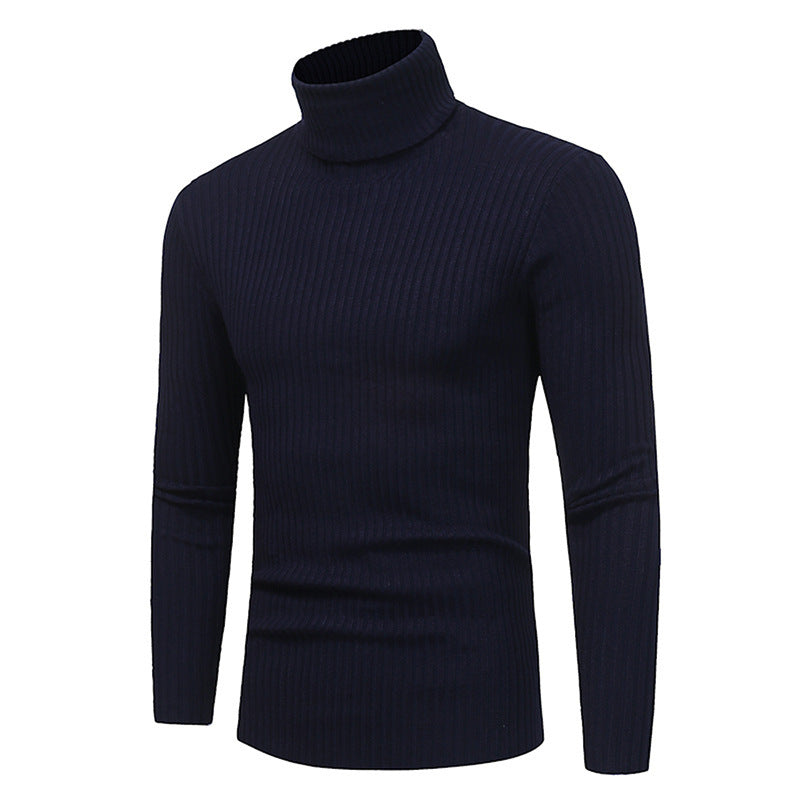 Herren Hochwertiger Rippenrollkragenpullover Echoarchiv