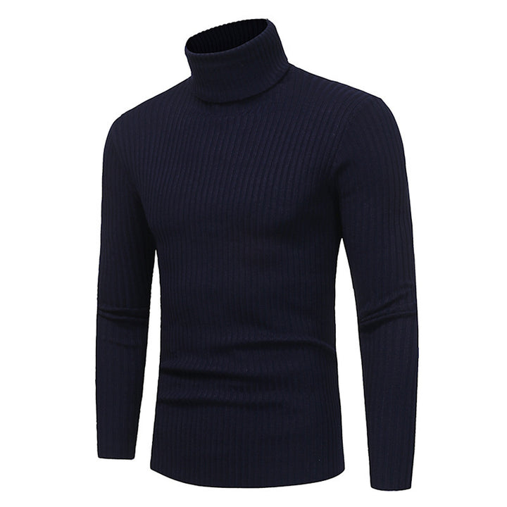 Herren Hochwertiger Rippenrollkragenpullover Echoarchiv