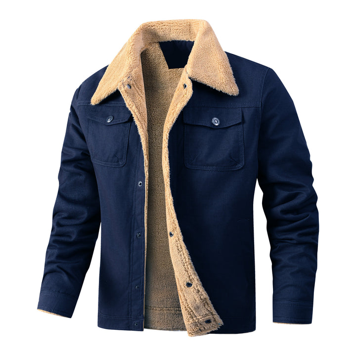 Herren Sherpa-gefütterte Canvas-Jacke mit Hemdkragen Echoarchiv