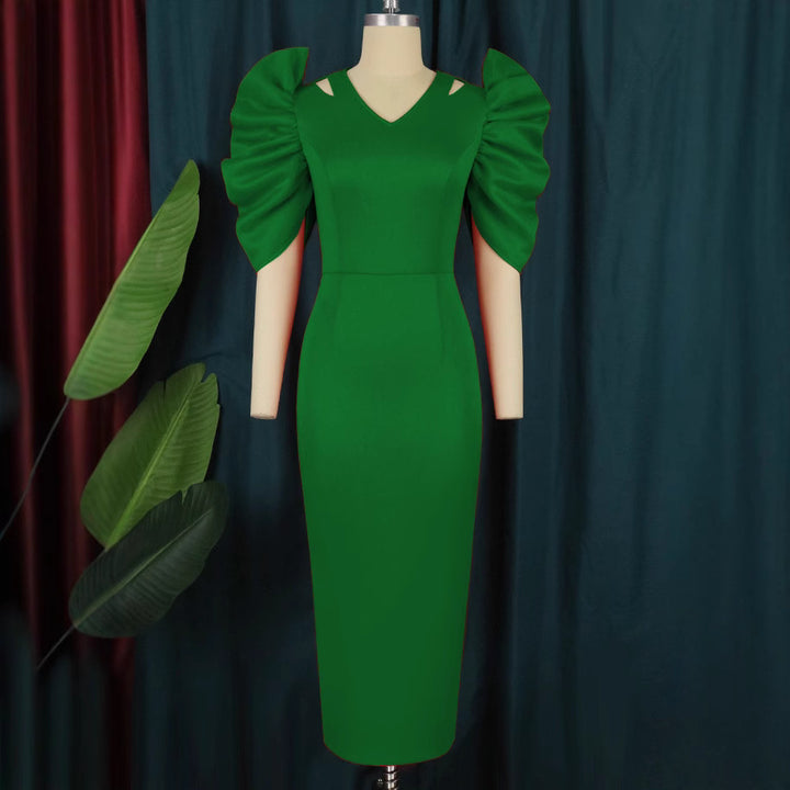 Damen Elegantes Midi-Kleid mit voluminösen Puffärmeln Echo Archiv