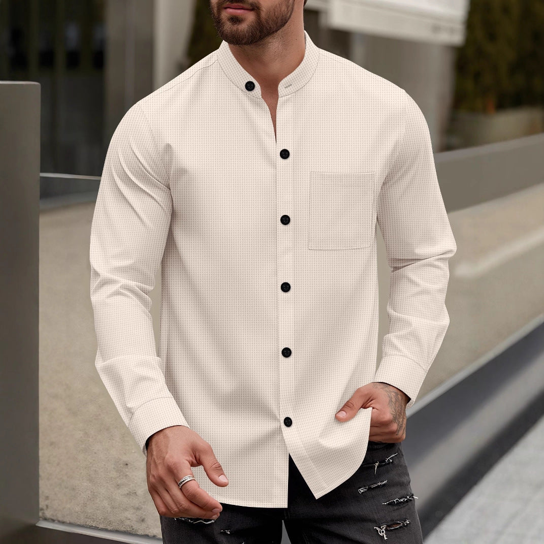 Herren Elegantes Hemd mit Stehkragen Echoarchiv